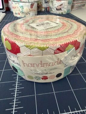 Moda Handmade Jelly Roll in Mint, Coral, Aqua, Cream